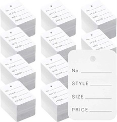 2000 PCS Price Tags1.94″ X 1.38″Clothing Tag White Pricing Tags Clothes Size Tag