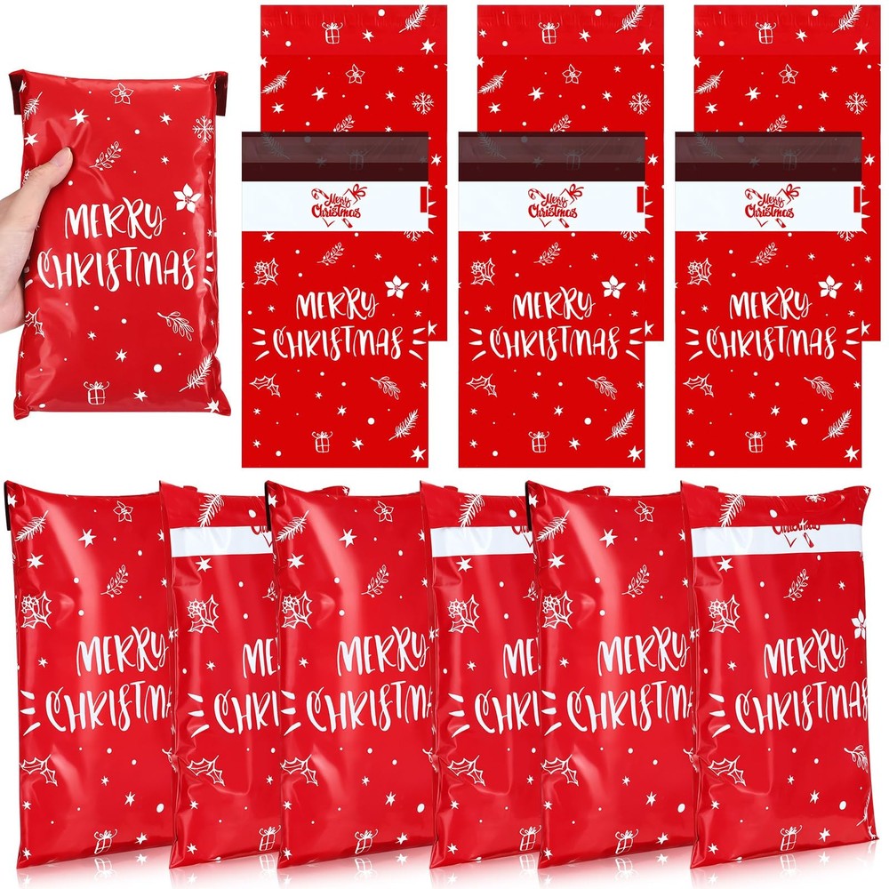 300 Pcs Christmas Poly Mailers 6 x 9 Inch Merry Christmas Shipping Bags for M…