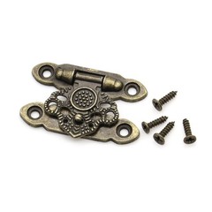 30 Pcs Mini Antique Brass Latch Hasps Decorative Vintage Locks with Screws fo…
