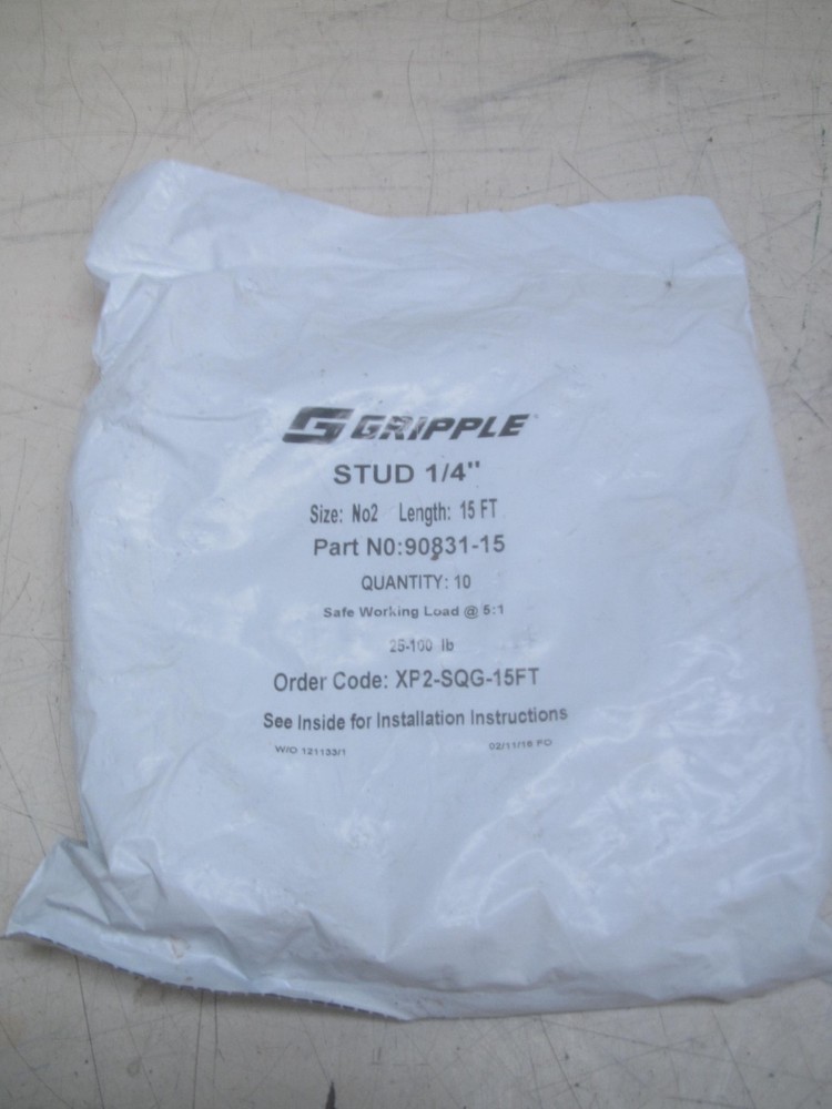 Pack Of 10 Gripple Wire Hanger 15 Ft Lengths 1/4 inch P/N: 90831-15