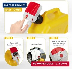 Automatic Fuel Transfer Pump with Auto-Stop, 3.8 Gallon per Min, 51” Extra Long