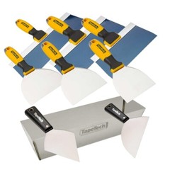 TapeTech Pro Blue Steel Professional Taping Knife Set with 12″ Mud Pan