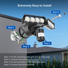 54W 7000lm Infrared Motion Sensor LED Security Light Outdoor Floodlight Safety