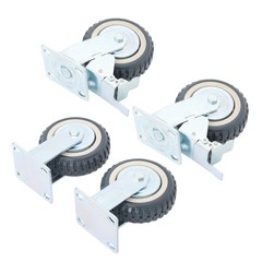 4PCS Heavy Duty Swivel Caster Fixed Wheel with Brake Set 6 inch Caster Wheels