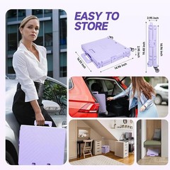 65L Folding Stair Climbing Shopping Cart Portable Trolley Collapsible Basket+Lid