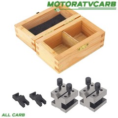 ALL-CARB 1-3/8″ ×1-3/8″ × 1-3/16″ V Block & Clamp Set 19/32″ ACCURACY 0.0002″
