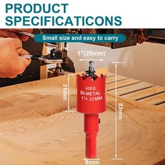 1 Inch / 25mm Hole Saw For Wood, Plastic Board, Ceiling, Drywall, And Metal