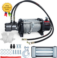 15000LBS Hydraulic Winch Steel Cable 0.4IN X 78Ft,Gear Ratio 36 1Hydraulic Moto
