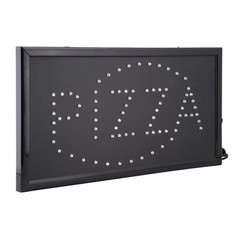 “Pizza” Animated Blue Steady Red LED Sign with Hanging Chain 19X10X1″ Store