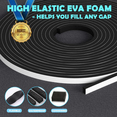 33FT EVA Weather Stripping Soundproof Foam Insulation Tape with Adhesive Foam We