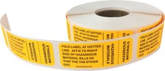 Hazardous Materials Dotted Line Tab Labels | .75″ x 2 Inch | 500 on a Roll