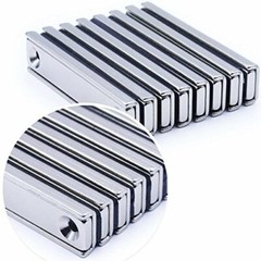 Strong Rectangular Pot Magnets with Counter Bore, 55 lbs(25 KG), Pack of 4