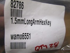 ALX 1.5mm Hex Drive Long Arm Standard L Hex Key QTY 28