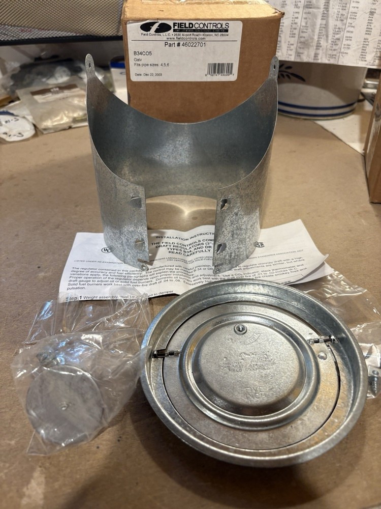 FIELD CONTROLS 46022701 B34CO5 5” IN INCH DRAFT REGULATOR CONTROL [10146]