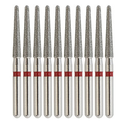 Dental Diamond Bur FG 850/016F Round End Taper Bur Fine Red Grit High Speed