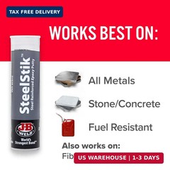 J-B Weld SteelStik, 1 Hour Cure, Steel Reinforced Epoxy Putty Stick – 2 Pack, Da