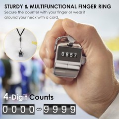 Metal Handheld Tally Counter 4-Digit Mechanical Clicker 1Pack
