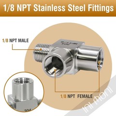 1/8 NPT tee pipe fitting female x female x male 3 ways T thread pipe adapter,…