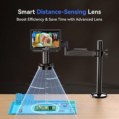 TOMLOV Autofocus 4K Digital Microscope, 8″ TM4K-AF Flex Arm HDMI Micro Soldering