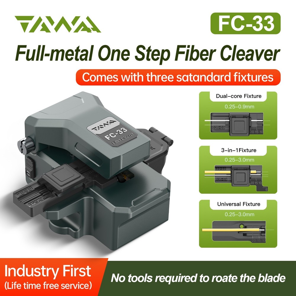 TAWAA FC-33 One-Step Fiber Cleaver , 72000 Times Cutting Blade Ship from USA