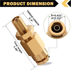 4 PCS 1/4″ Inflation Schrader Valve with Push to Connect for 1/4″ OD Air Line