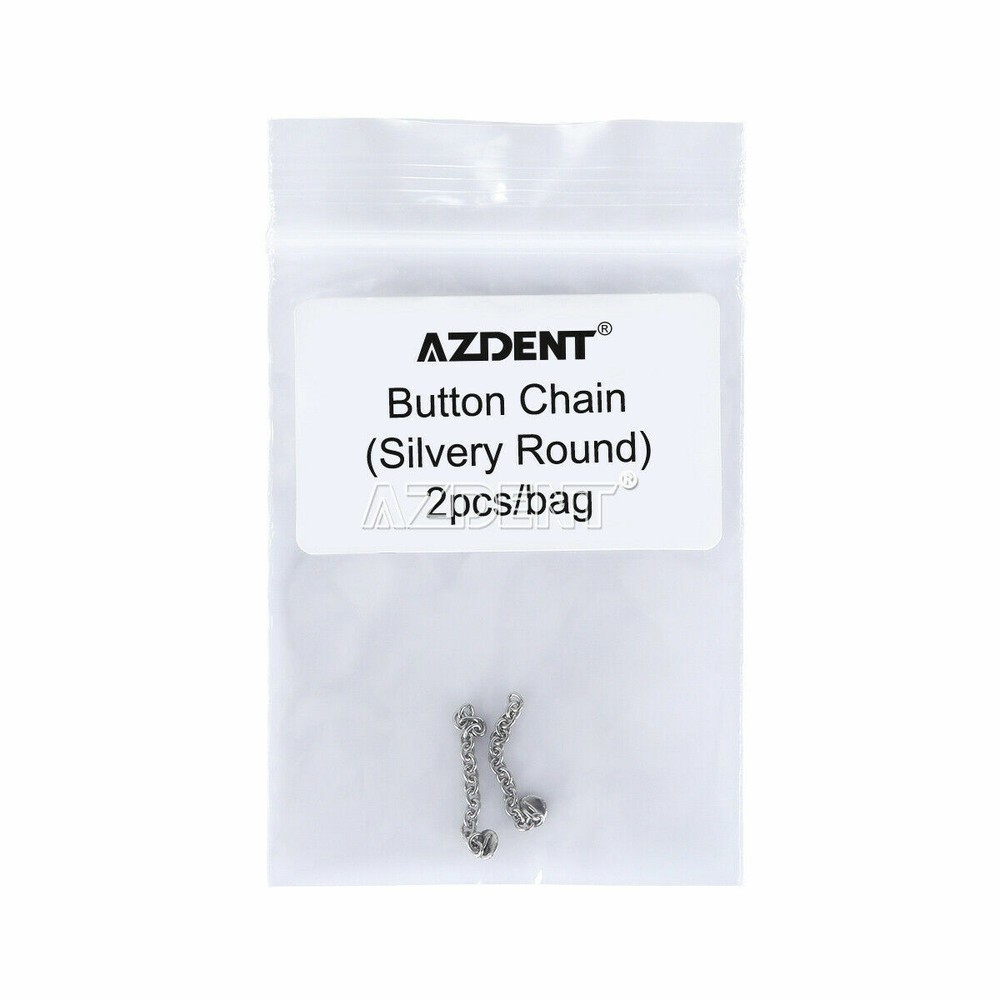 AZDENT Dental Orthodontic Traction Button Chain Round Silver/Gold Plated