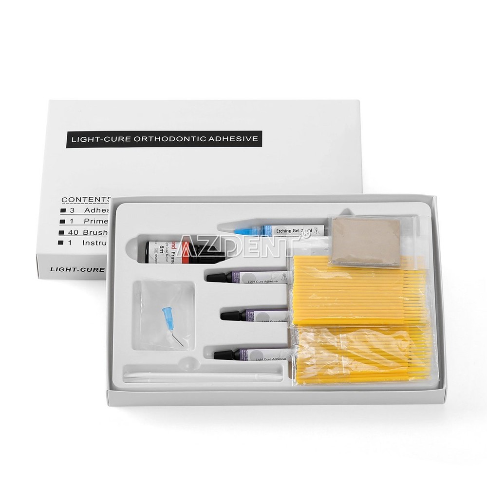 Dental Bracket Braces Glue Ortho Bonding Agents Light Cure Resin Adhesive Kit