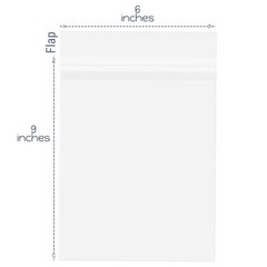 500/1000/2000 Pack, 6×9″ Clear Bag Resealable Adhesive for Mat Matting Art Print