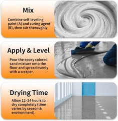 Epoxy Colored Sand Floor Paint, High-Gloss Self-Leveling Epoxy Coating for Inter