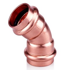 ROGVOC Copper Press Fitting 45 Degree Elbow Fittings, 5-Pcs 1 x 1 inch Heavy