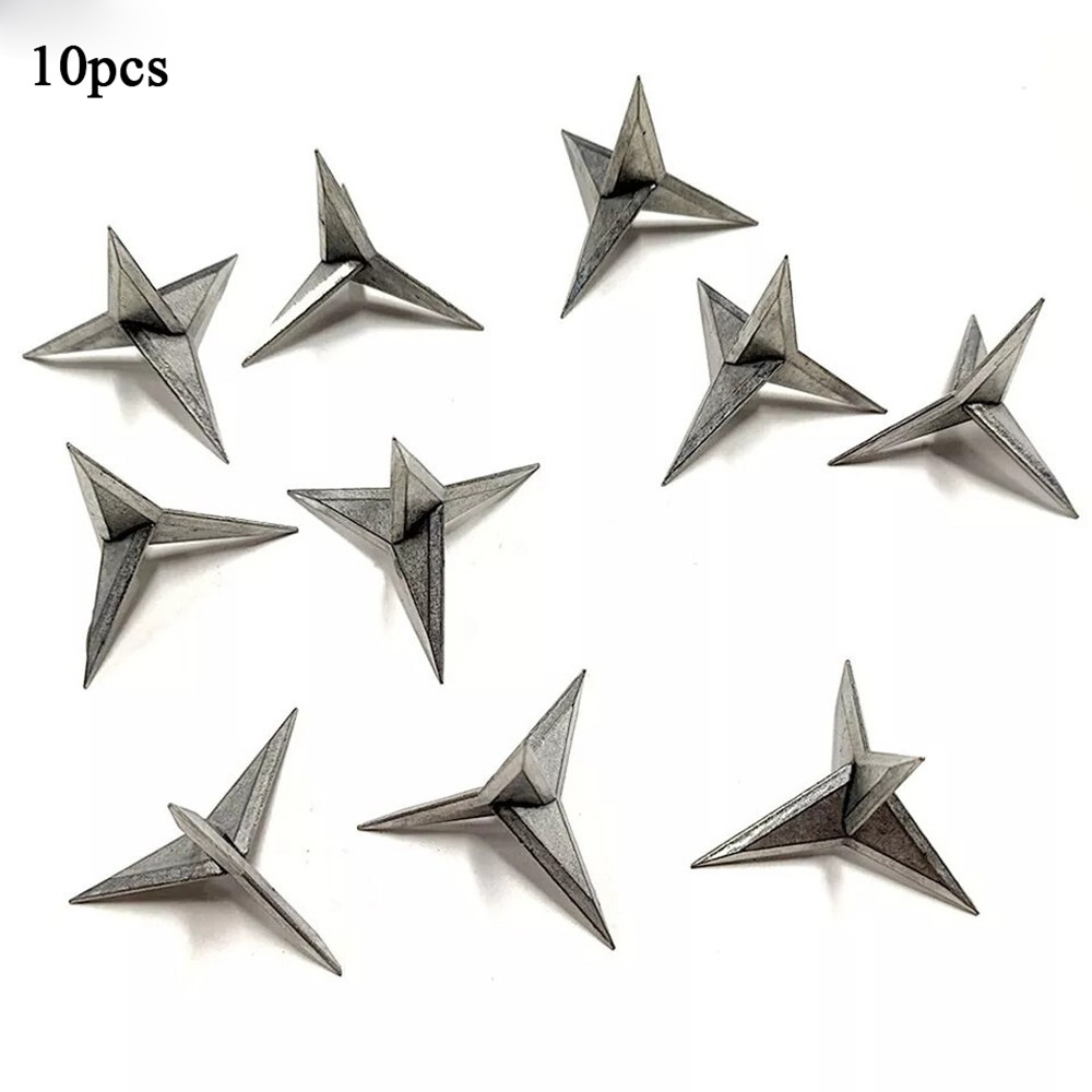 100PC Tire Puncture Spikes Heavy Portable Duty Carbon Steel Triangle Road Spikes