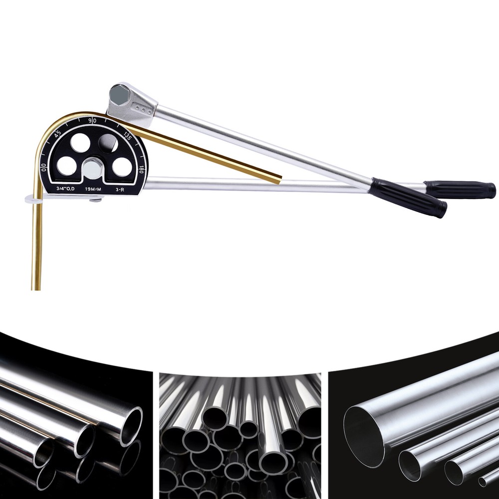 3/4″ Tube Bender Manual 0~180° Copper Ratchet Type Pipe Bender Bending Tool 19mm