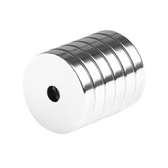 1 x 3/16 Inch Large Neodymium Rare Earth Countersunk Ring Magnets N48 (6 Pack)