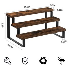 Wooden Perfume Organizer Tiered Cologne Organizer (3 Tier Retro, 11.8 In)