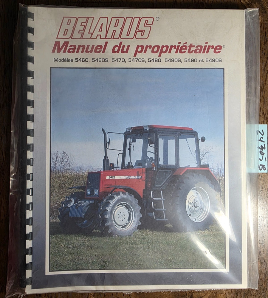 Belarus 5400 5460 5460S 5470 5470S 5480 5480S 5490 5490S Tracteur Manuel French