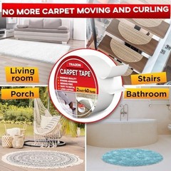 Carpet Binding Tape Double Sided – 2 In / 120 Ft (40 Yards) Tape Grippers for…