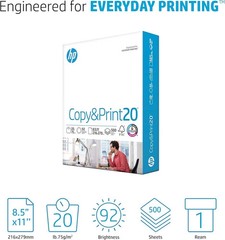 HP Printer Paper 8.5 x 11 Paper Copy &Print 20 lb 1 Ream Case – 500 Sheets