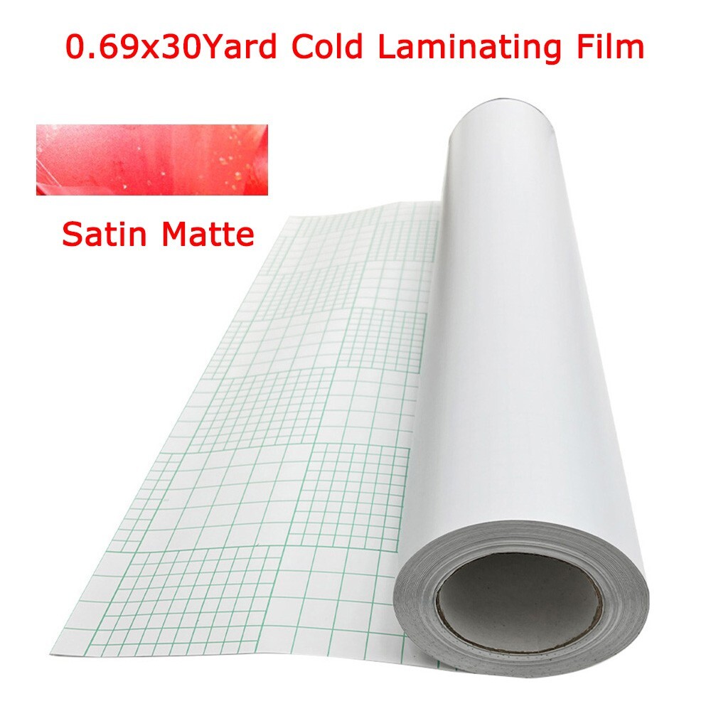 1Roll 0.69x30Yard Satin Matte Cold Laminating Film Adhesive Laminating Roll Film
