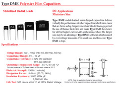 QTY (100) .022uf 400V 5% POLYESTER FILM CAPACITORS DME4S22-2JCR CORNELL DUBILIER