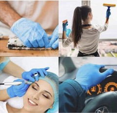 NEW Jointown Vinyl Synmax Disposable Exam Gloves Powder & Latex Free 100ct Box