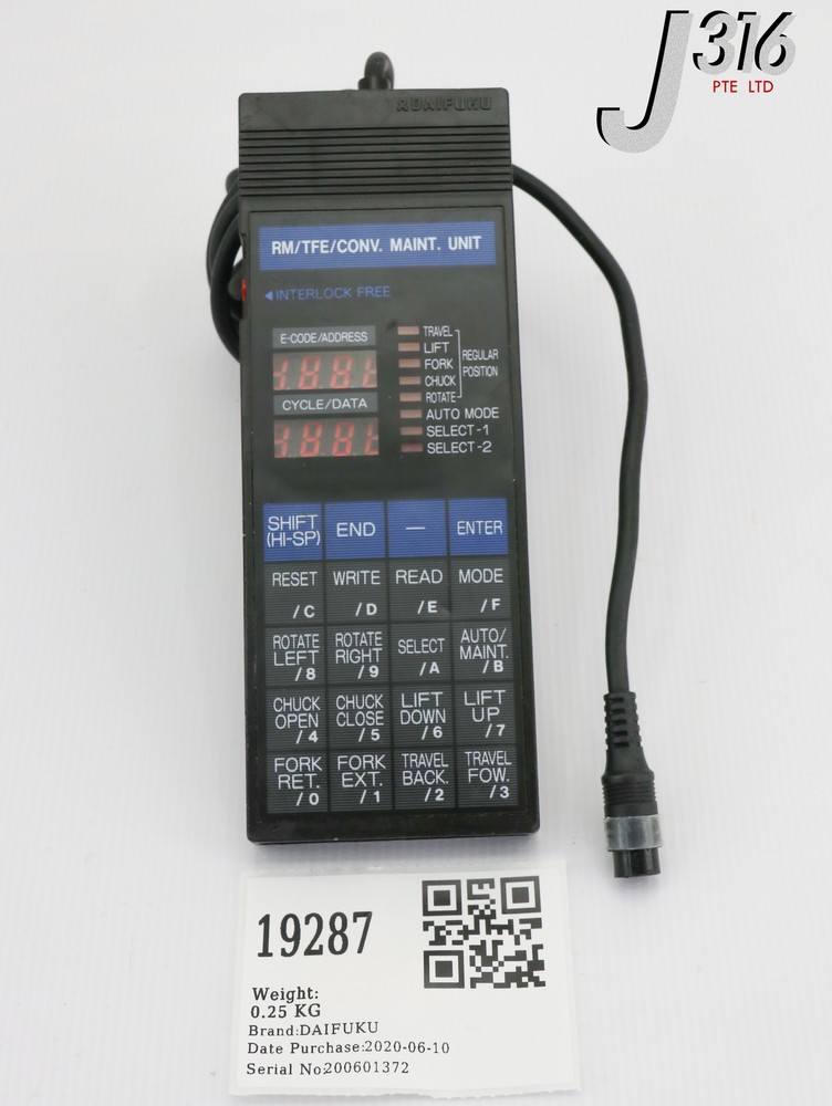 19287 DAIFUKU RM/TFE/CONV.MAINTENANCE UNIT CONTROLLER, 7A00981HA2 AGH8AA11