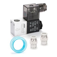 2V025-08 Pneumatic Solenoid Valve DC12V, 2 Way Normally Closed, 1/4″ NPT, Pil…