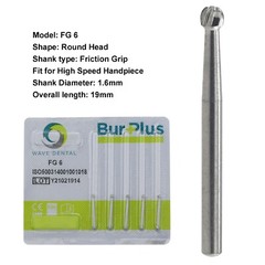 Wave Dental Surgical Carbide Burs High Speed Friction Grip Round Pear 330 25mm