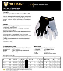 Tillman 1470 TrueFit Premium Top Grain Goatskin Performance Work Gloves SM-2XL