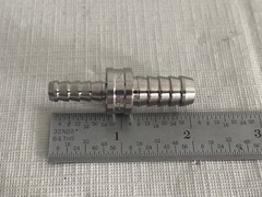 (Lot of 4) Used SS 3/8” Hose Barb to 1/4” Hose Barb Reducer Fittings 2.03”L