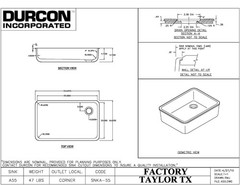 DURCON DROP IN SINK A55 BLACK ONYX EPOXY RESIN LAB 25x15x4.75″ QTY AVAILABLE