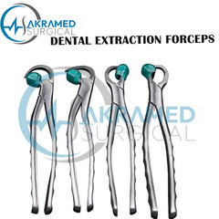 Dental Extraction Physics Forceps Standard Series Set of 4 Pcs with Bumpers