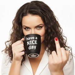Decodyne Funny Coffee Mug, Gag White Elephant Gifts for Adults and Coworkers – P