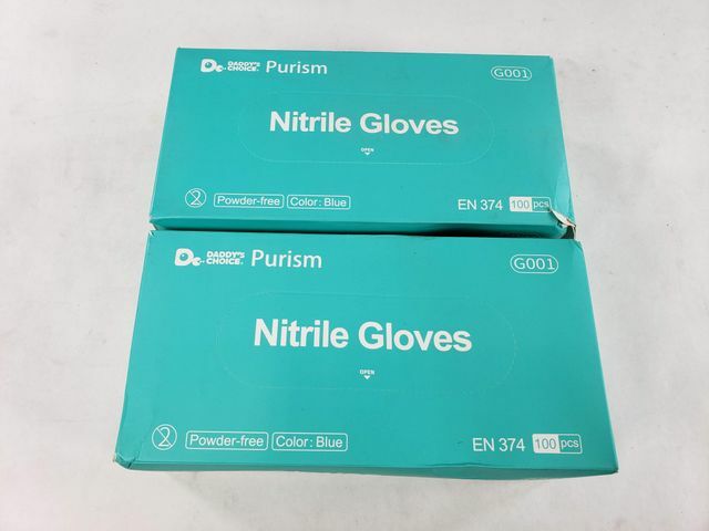 Lot Of 2 Daddy’s Choice Purism Blue Powder Free Nitrile Gloves Large 100Pcs/Pack