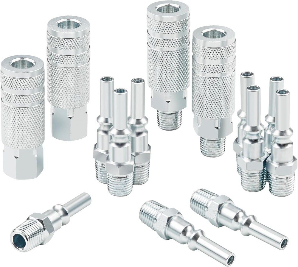 14-Pc Lincoln 1/4″ Air Hose Quick Connect Fittings Steel Male & Female